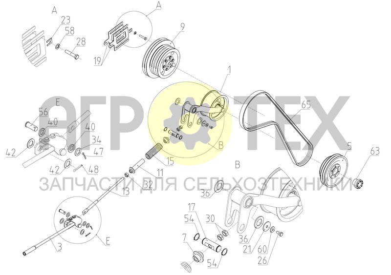 Установка привода измельчителя (154.29.06.200) (№65 на схеме)